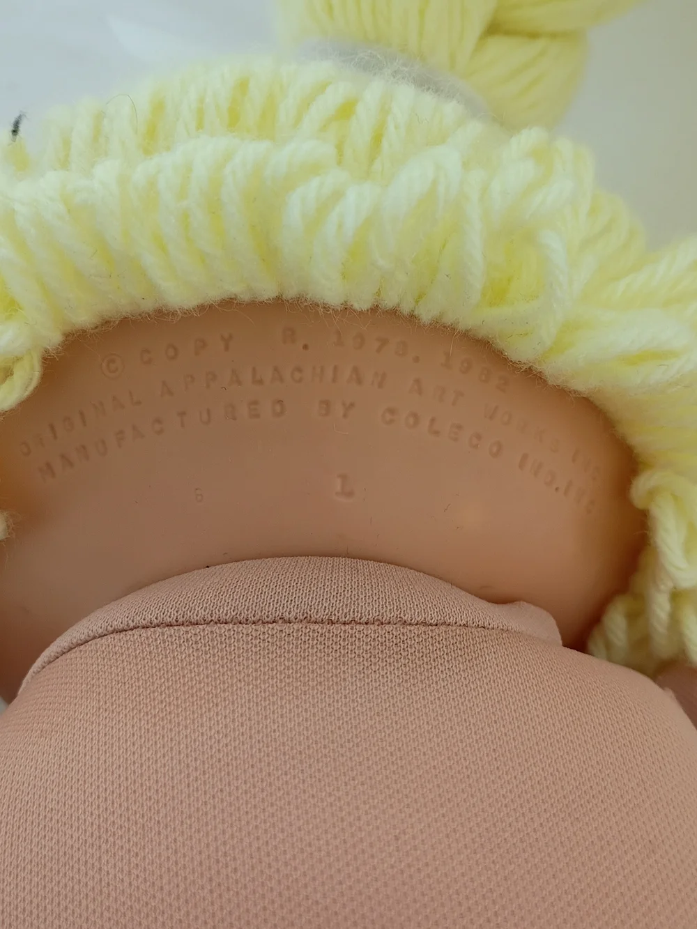 VTG Cabbage Patch Doll Green Eyes Poodle Yellow HM 1 Blue Sig PMI 1978, 1982 17